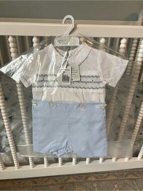 Blue & White Smocked Bobby suit
